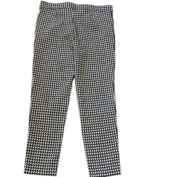 89th & Madison Black/White Houndstooth Ankle Dress Pant Large - Picture 2 of 4